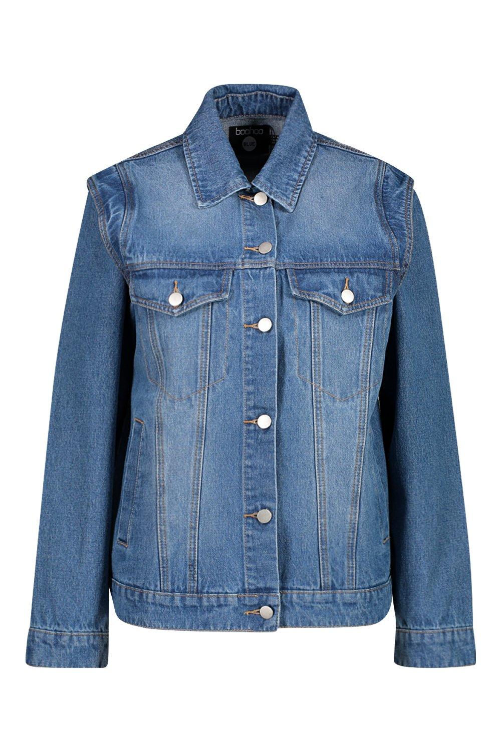 Power Shoulder Denim Jacket